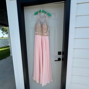 Alyce Paris Elegant Pink Beaded Gown